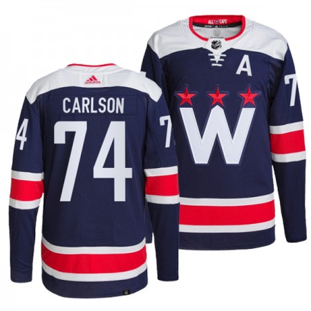 Washington Capitals Dresy John Carlson 74 Adidas Navy Třetí Authentic - Pánské